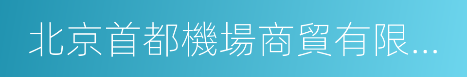 北京首都機場商貿有限公司的同義詞