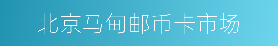 北京马甸邮币卡市场的同义词