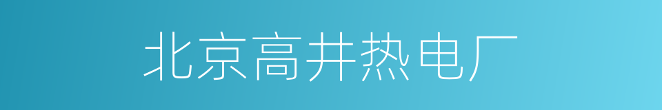 北京高井热电厂的同义词