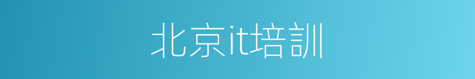 北京it培訓的同義詞