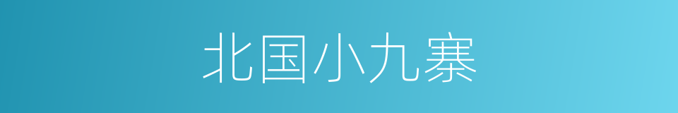 北国小九寨的同义词