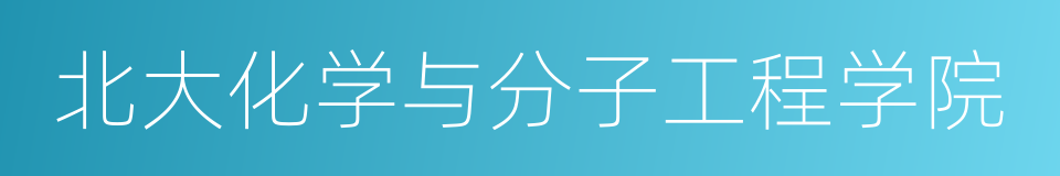 北大化学与分子工程学院的同义词