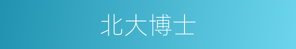 北大博士的同义词
