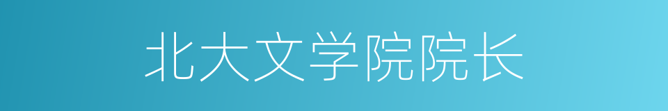 北大文学院院长的同义词