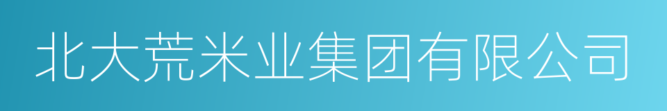 北大荒米业集团有限公司的同义词