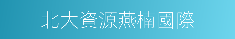 北大資源燕楠國際的同義詞