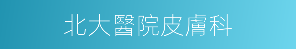 北大醫院皮膚科的同義詞
