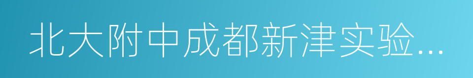 北大附中成都新津实验学校的同义词