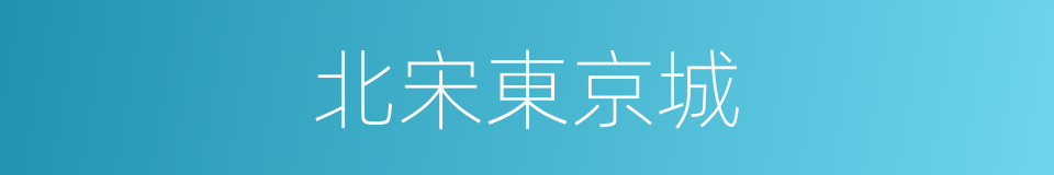 北宋東京城的同義詞