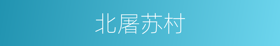 北屠苏村的同义词