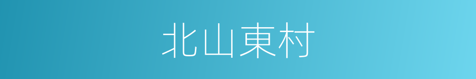 北山東村的同義詞