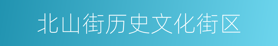 北山街历史文化街区的同义词