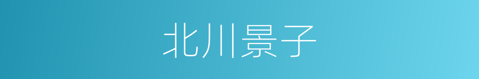 北川景子的同义词