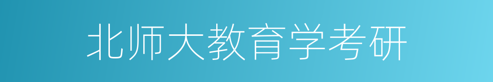 北师大教育学考研的同义词