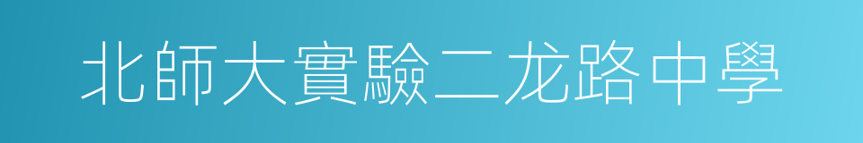 北師大實驗二龙路中學的同義詞