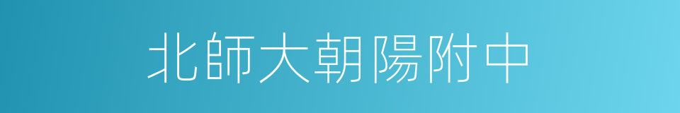 北師大朝陽附中的同義詞