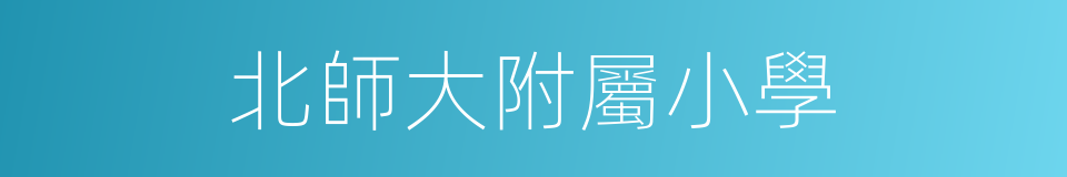 北師大附屬小學的同義詞