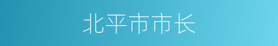 北平市市长的同义词