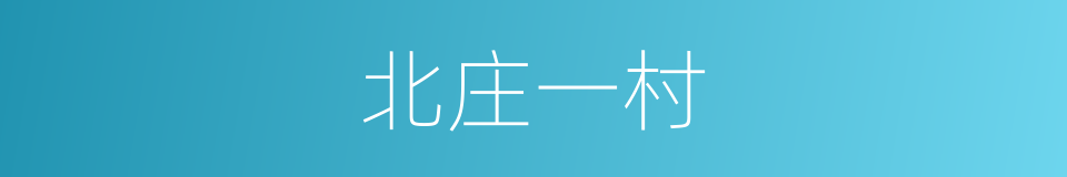 北庄一村的同义词