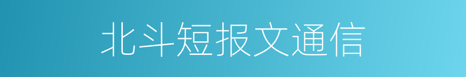 北斗短报文通信的同义词