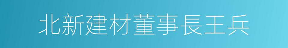 北新建材董事長王兵的同義詞