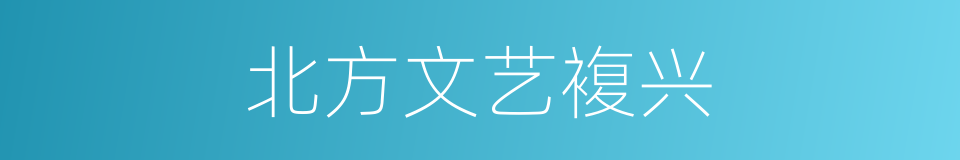 北方文艺複兴的同义词