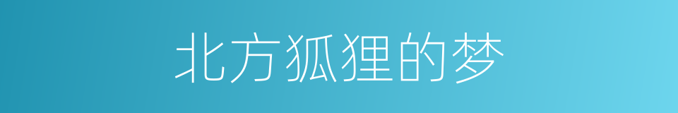 北方狐狸的梦的同义词