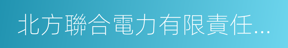 北方聯合電力有限責任公司的同義詞