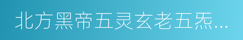 北方黑帝五灵玄老五炁天君的同义词