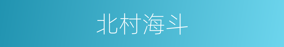 北村海斗的同义词