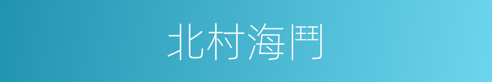 北村海鬥的同義詞