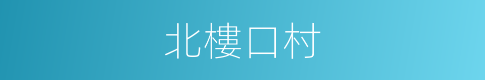 北樓口村的同義詞