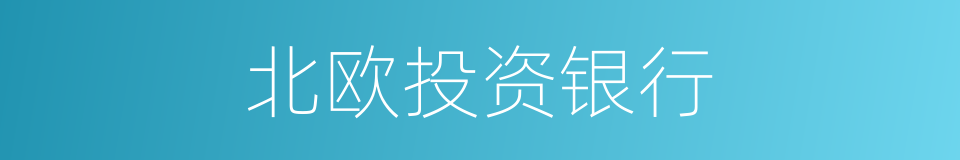 北欧投资银行的同义词