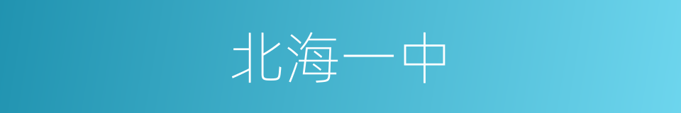 北海一中的同义词