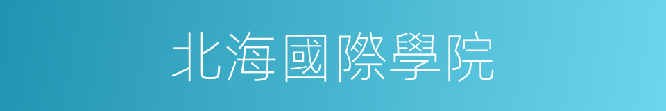 北海國際學院的同義詞