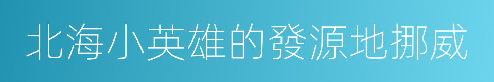 北海小英雄的發源地挪威的同義詞