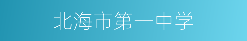 北海市第一中学的同义词