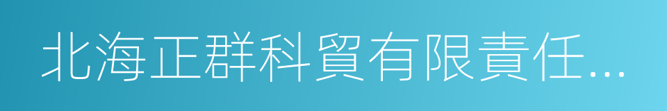 北海正群科貿有限責任公司的同義詞