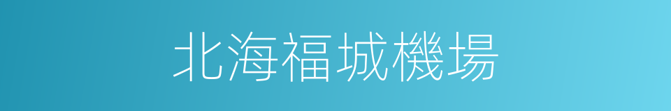 北海福城機場的同義詞