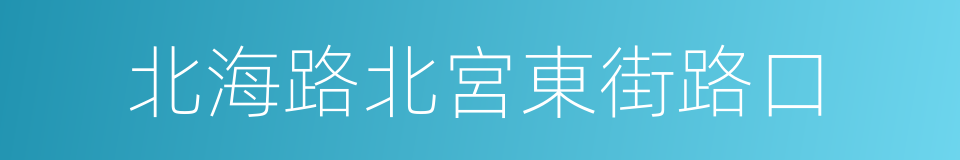 北海路北宮東街路口的同義詞