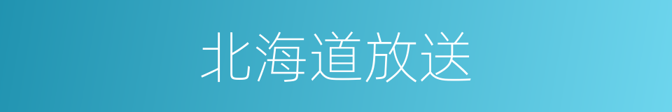 北海道放送的同义词