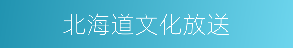 北海道文化放送的同义词