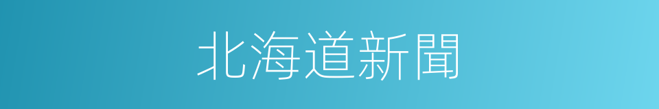 北海道新聞的同義詞