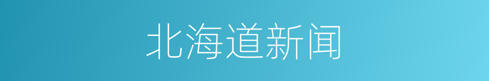 北海道新闻的同义词