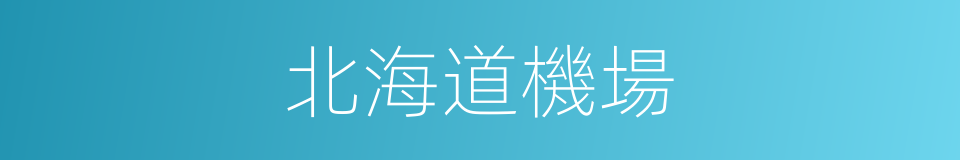 北海道機場的同義詞