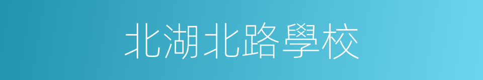 北湖北路學校的同義詞