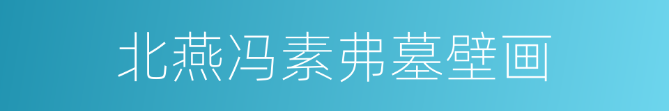 北燕冯素弗墓壁画的同义词