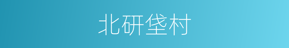 北研垡村的同义词