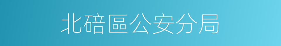 北碚區公安分局的同義詞