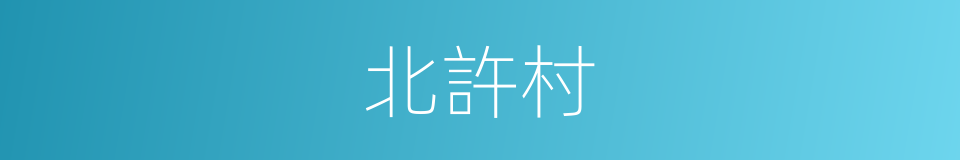 北許村的同義詞